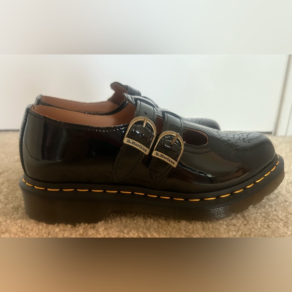 Dr. Martens Black Patent Leather Buckle Shoes
